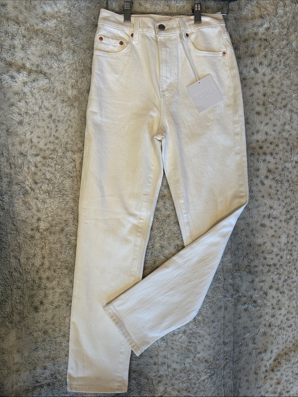 NWT $158 Pistola premium Off-White Straight Leg denim straight leg jeans sku 73